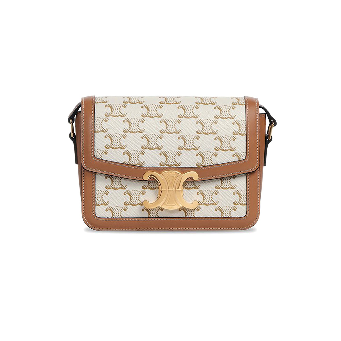 [CELINE] Medium Triomphe Canvas Triomphe Bag / Canvas & Calfskin Tan [Bag]